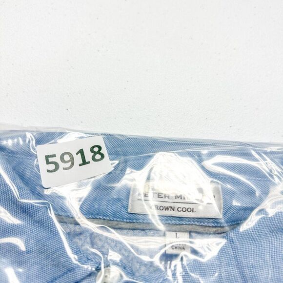 PETER MILLAR Shirt Men Large Blue Crown Cool Golf Polo Golfer Rugby Casual - Picture 12 of 12